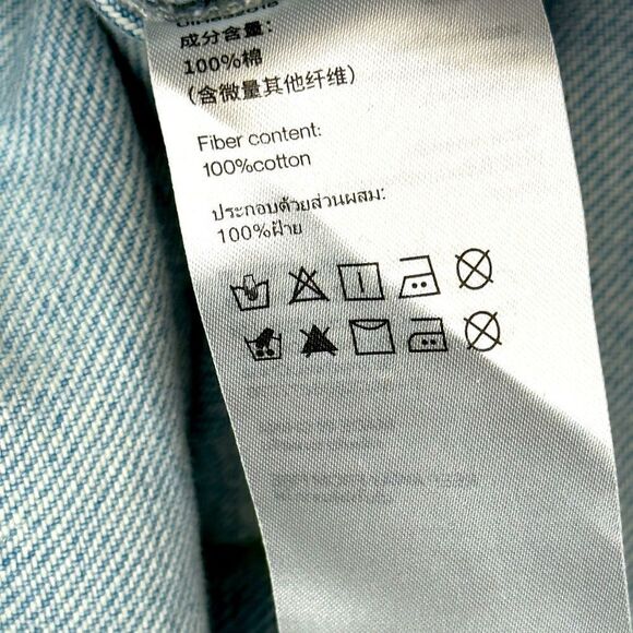 ASOS Urban Revivo Denim Cami Mini Dress with Daisy Buttons in Blue - Picture 9 of 10